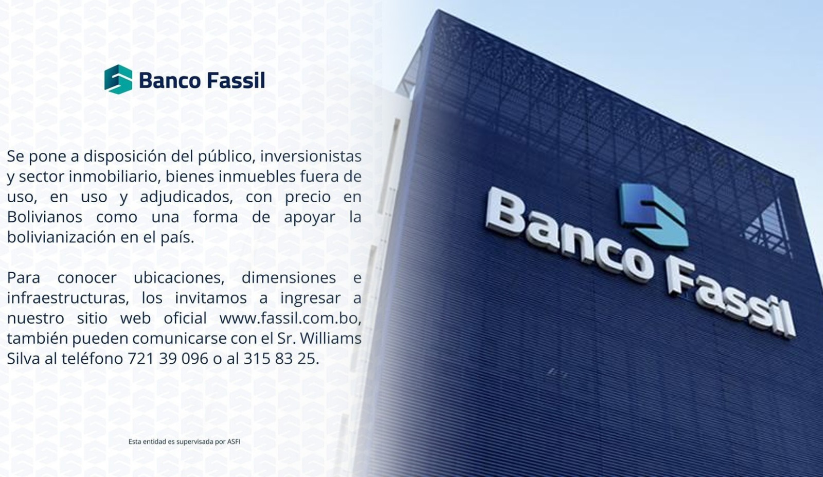 Banco Fassil Pone A Disposici N Del P Blico Sus Bienes Inmuebles Para